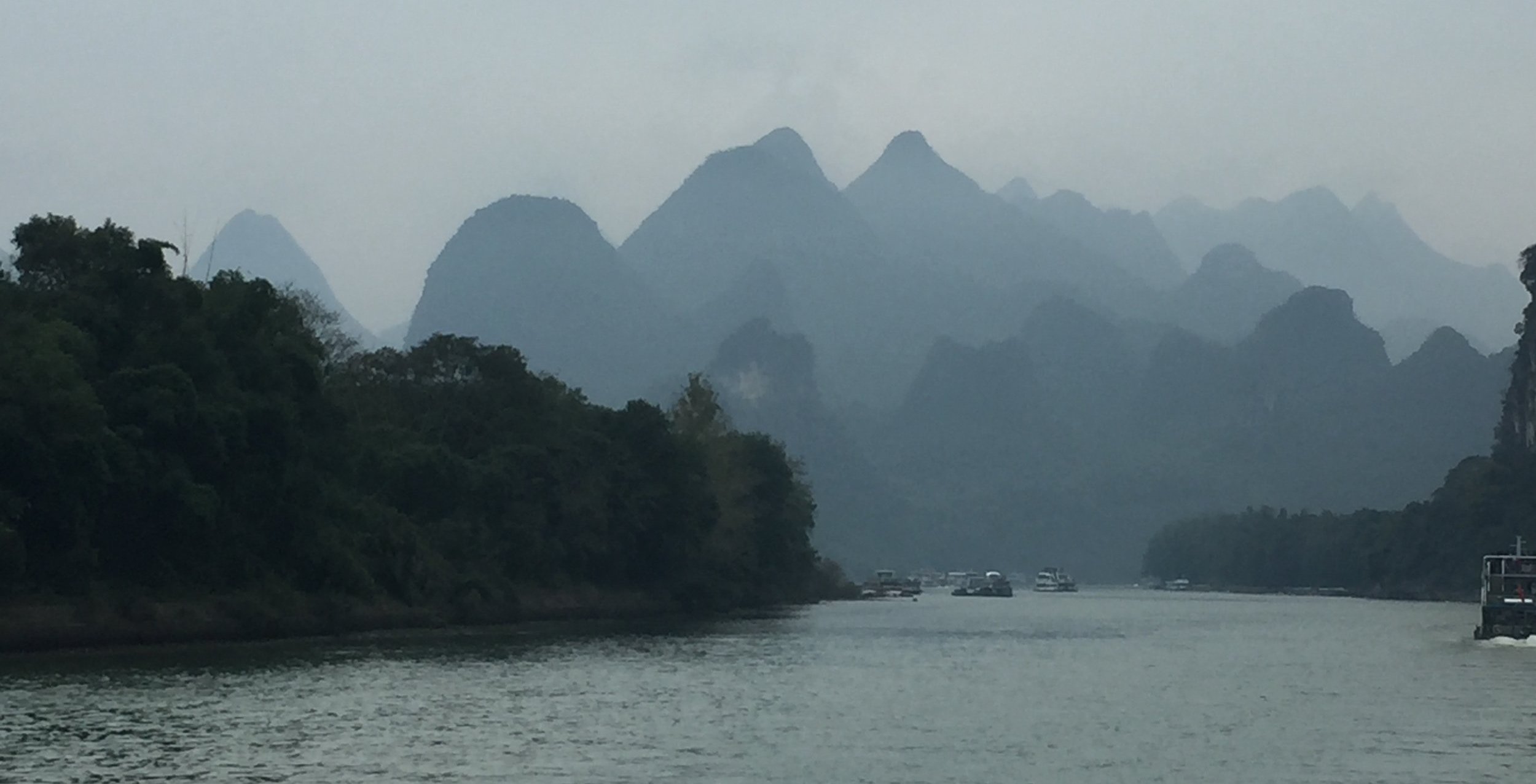River flowing through Karst system, Guilin, Guangxi, China